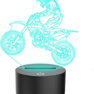 Novelty 3D Illusion Lamps MTB Motocross Bike LED N