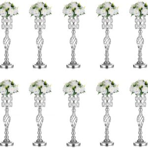 Inweder Silver Vases for Centerpieces, 10 Pcs Tall