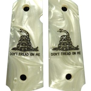 Pearl Don't Tread On Me Engraved Compact 1911 Grip
