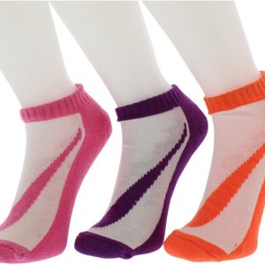 Nike Kids' Swoosh Logo 3-Pack No-Show Socks (Shoe