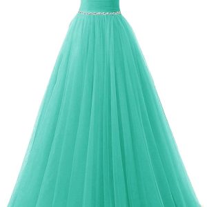 BellaBridal Women's Long Tulle Crystal Formal Prom