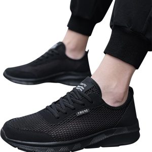 Men's Sneakers Mesh Breathable Lace-up Running Sho