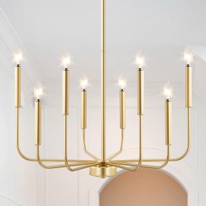 CWarmozy Modern Gold Chandelier Candle Chandelier