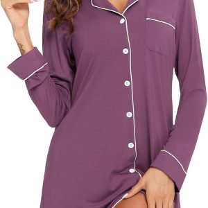 Senert Nightgown for Women Sleep Shirt Short Long