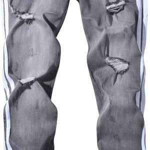 Men's Casual Skinny Straight Leg Washed Jeans New