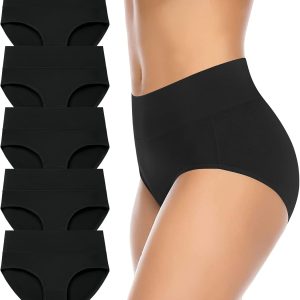 Annenmy Womens Cotton Underwear High Waisted No Mu