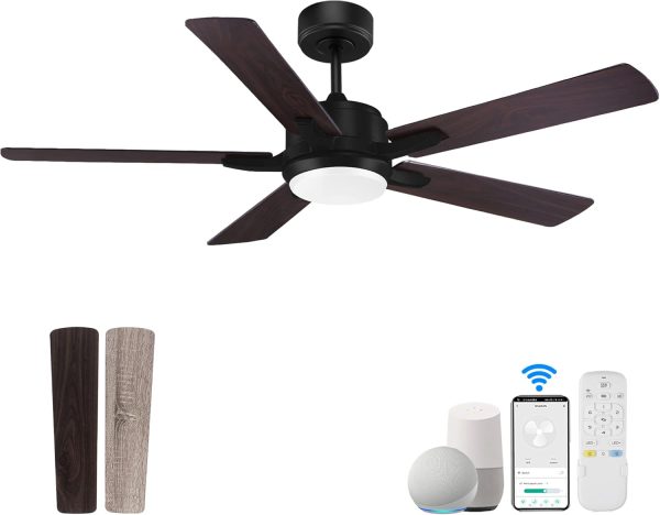 52 Smart Ceiling Fan with Lights Remote Control,Q