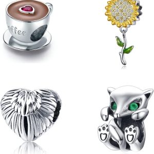 BABAMIA 4pcs/5pcs Charms for Bracelets Animal Et