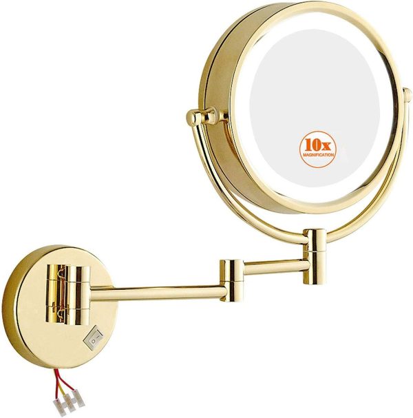 KWEE Wall Mounted Makeup Mirror Lighted LED, 360S