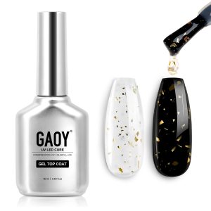 GAOY Glitter Gel Top Coat, 16ml Gold Glitter Gel N