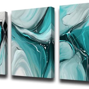 Canvas Painting Abstract Wall Art Teal Wall Art Li