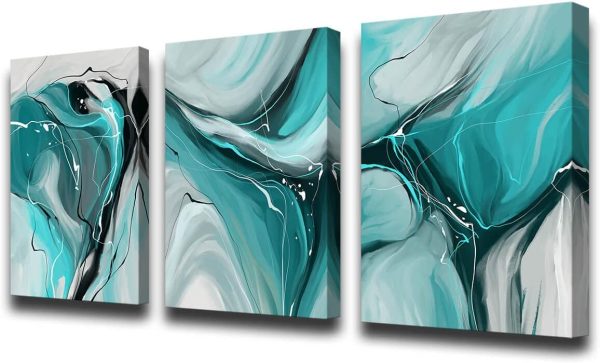 Canvas Painting Abstract Wall Art Teal Wall Art Li