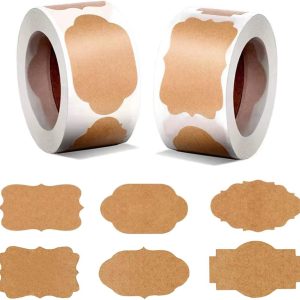 Kraft Paper Vintage Label Stickers, ROJMHS 600pcs