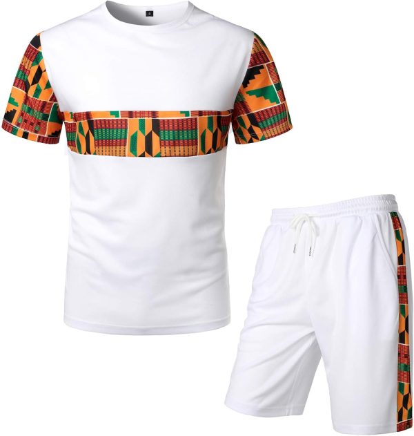 LucMatton Men's African Pattern Printed T-Shirt an