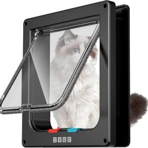 FAREVER Large Cat Door Interior Door Pet Door for