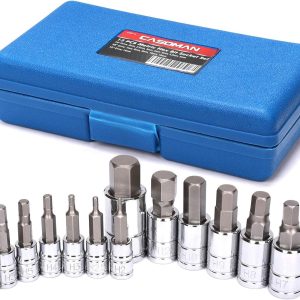 CASOMAN 13 Piece Hex Bit Socket Set, S2 Steel Bit