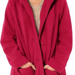 Woman Within Women's Plus Size Hooded A-Line Fleec
