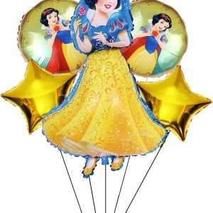 5PCS Snow White Foil Ballons Party Supplier for Ki