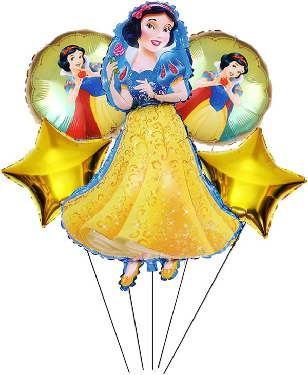 5PCS Snow White Foil Ballons Party Supplier for Ki