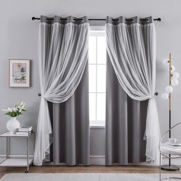 Anytime Home Curtains Blackout and Sheer Layered S
