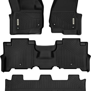 OEDRO Floor Mats 3 Row Liner Set Black Compatible
