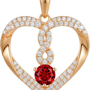 LOUISA SECRET Mother's Day Necklace Birthstone Hea