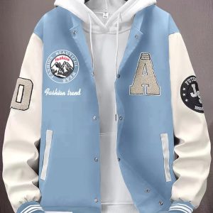 jackts for Men Men 's Jacket Men Letter Graphic Co