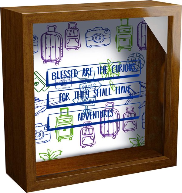 Travel Lovers Shadow Box Wall Decor - 6x6x2" Woode