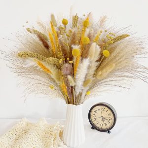 100PcsDried Pampas Grass Decor-30Pcs Reed Grass,15