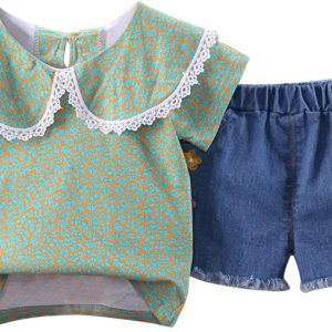 Toddler Kids Girls Clothes Short Sleeve Floral Pri