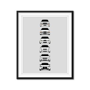 BMW M3 Generations Inspired Car Poster - Handmade