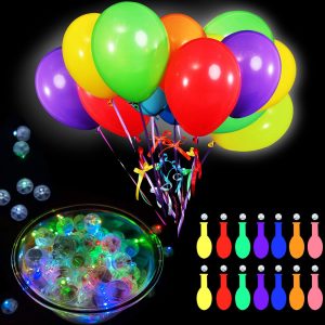 200 LED Light Up Balloons Set Include 100 Pieces L