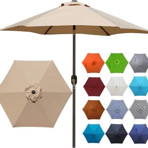 Blissun 7.5 ft Patio Umbrella, Yard Umbrella Push