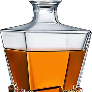 LUXU Premium Whiskey Decanter with Glass Stopper,2