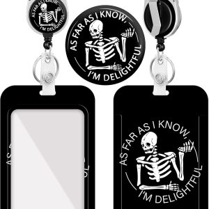 Plifal Badge Holder with Retractable Reel, Funny F