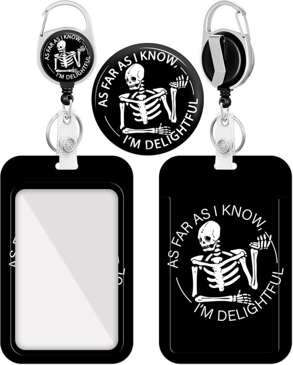 Plifal Badge Holder with Retractable Reel, Funny F