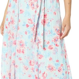 Anne Klein Women's Twist Neck Halter Midi W/Sash