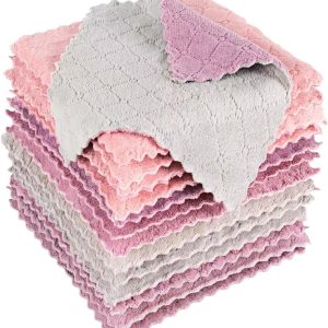10 Pcs Kitchen Dish Cloths Set, Premiunm Bamboo Fi