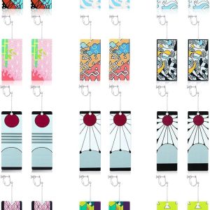 KAERUN 12 Pairs Women's Tanjiro Earrings Anime Dem