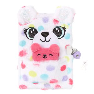 Claire's Diary With Lock For Girls Fuzzy Plush P