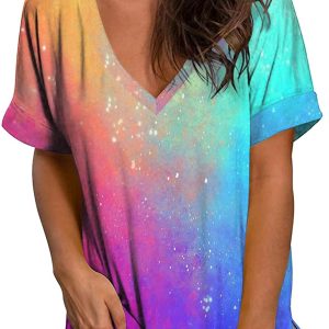 Womens Short Sleeve Tops, Women's V Neck T Shirts