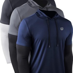 NELEUS Men's Mesh Running Shirt Long Sleeve Workou