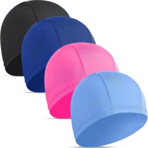 4 pcs Elastic Swim Caps for Both Women Men Kid