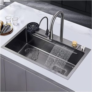 Kitchen Sink,New Stainless Steel Waterfall Sink,Ba