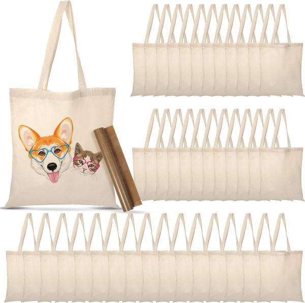 Saintrygo 40 Pcs Canvas Tote Bags Bulk Sublimation