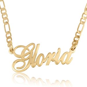 Beleco Jewelry Customize Name Necklace With Figaro