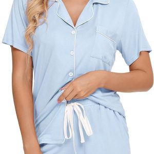Senert Pajamas Set For Women Short Sleeve Sleepwea