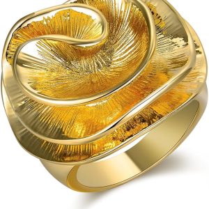 Mytys Cocktail Rings for Women Fashion 18K Gold Pl