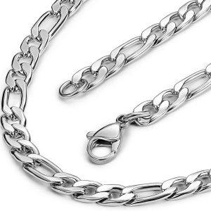 Evevil Figaro Chain Stainless Steel Curb Necklace