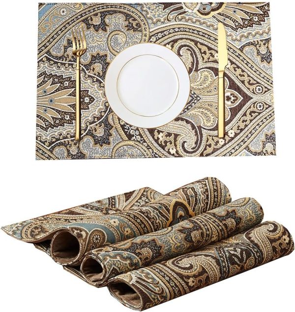 Luxury Retro placemats for Dinner Table Set of 4,M